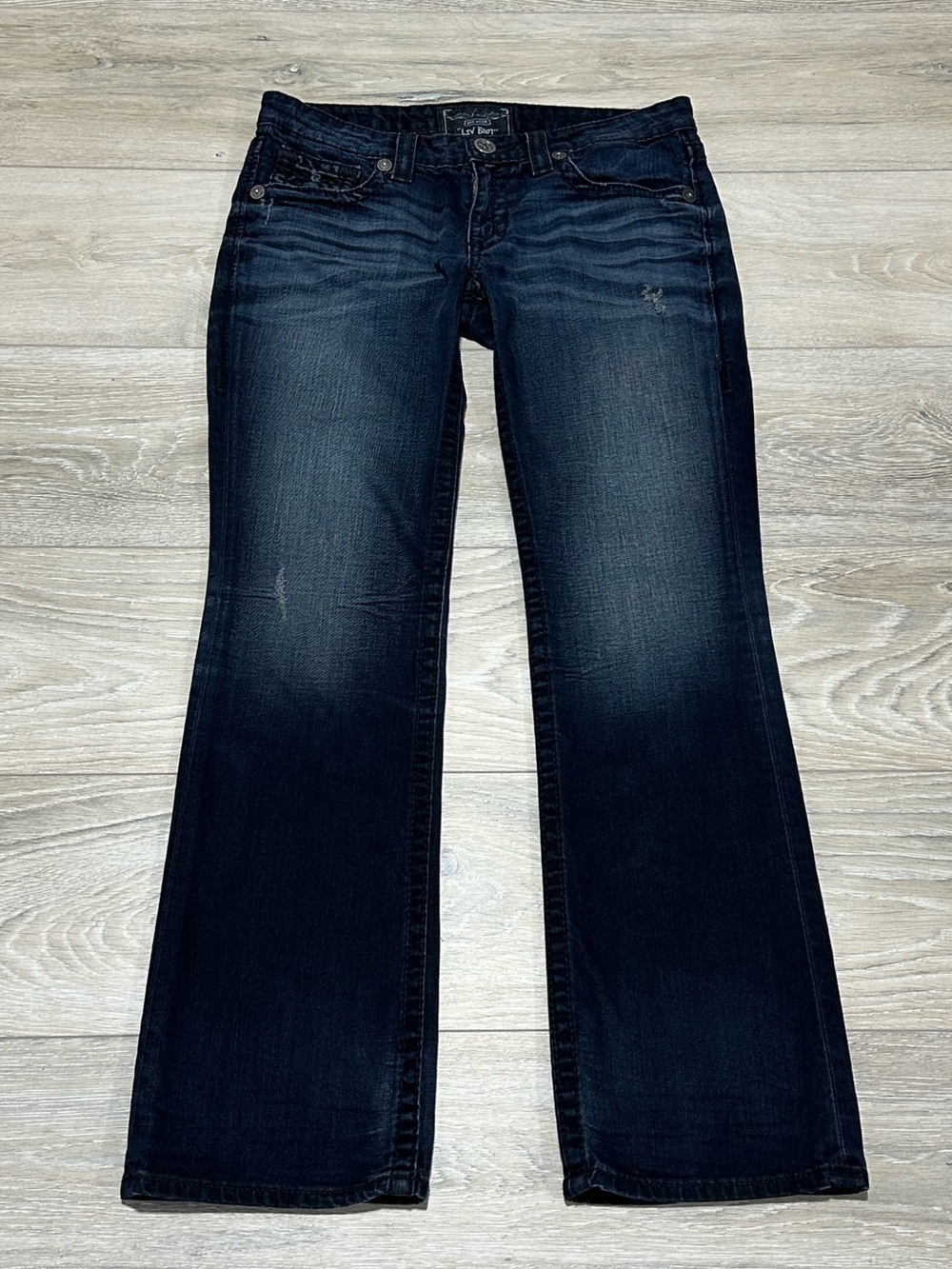 Big Star Liv Boot Jeans Tagged 29R Measures 32 Waist Low Rise Bootcut
